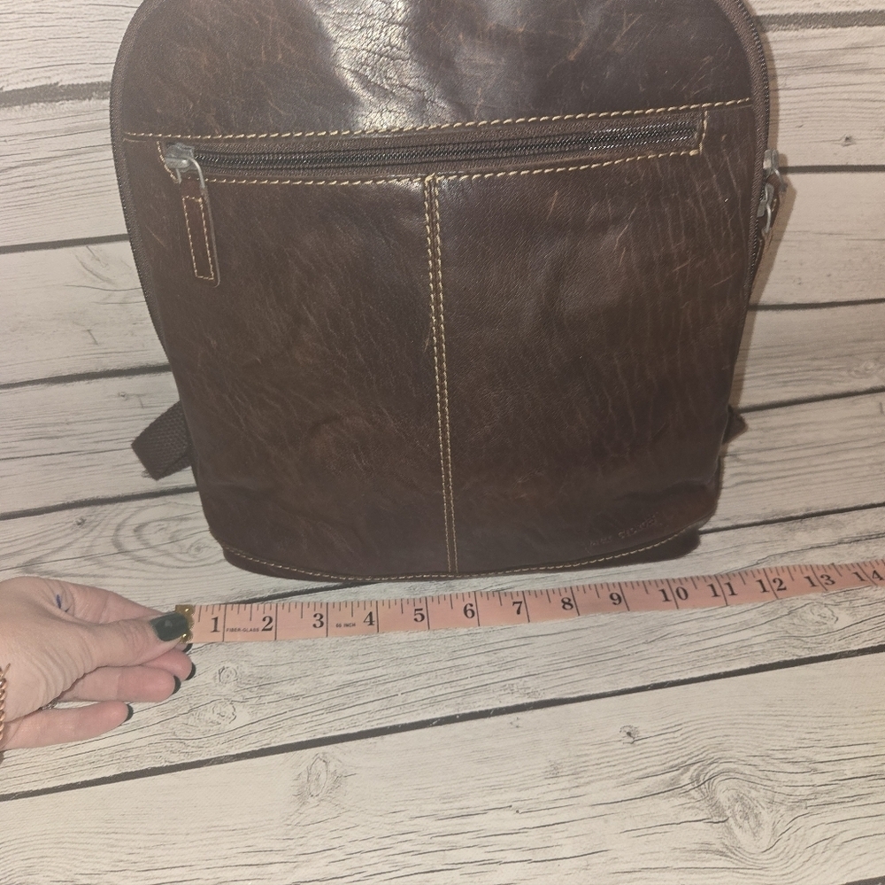 Jack Georges Voyager Or Adele Slim Backpack Hand Stained Buffalo Leather Brown — image 3 of 8